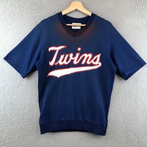 Sand Knit 1980's LENNY FAEDO MINNESOTA TWINS PRE-GAME BASEBALL JERSEY M